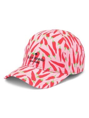 Kate Spade - Pink Hat with Red Chili Pepper Print